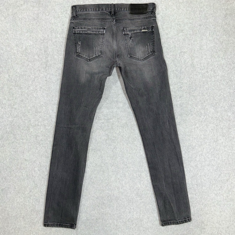 DSQUARED2 Icon Slim Jeans Mens 44‎ 30x32 Faded Black Distressed Selvedge Italy - Picture 4 of 10